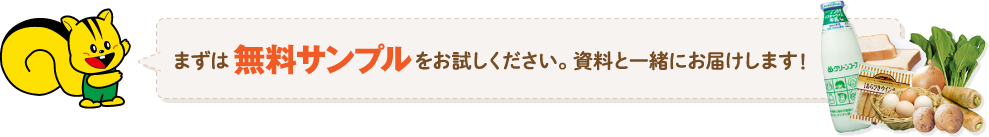 まずは無料サンプルをお試しください。資料と一緒にお届けします！